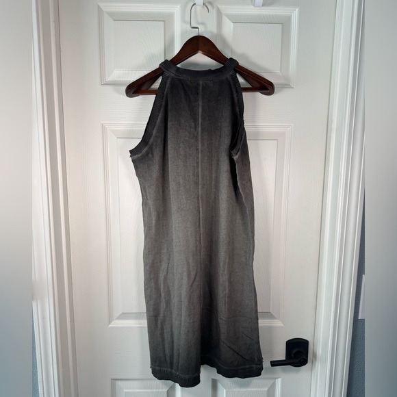 525 American Halter Terry Sweater Dress Charcoal Grey Ombré Womens Size Small - Picture 8 of 8